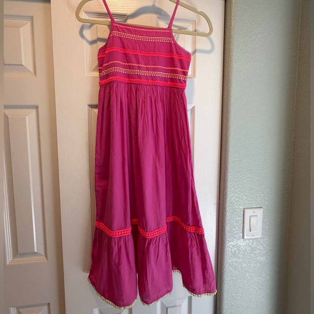 Cat & Jack, Sundress Embroidered Fuscia, Size M (7/8)